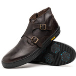 Calzoleria Toscana H884 Buffalo Double Monk Sneakers Dark Brown