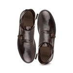 Calzoleria Toscana H884 Buffalo Double Monk Sneakers Dark Brown