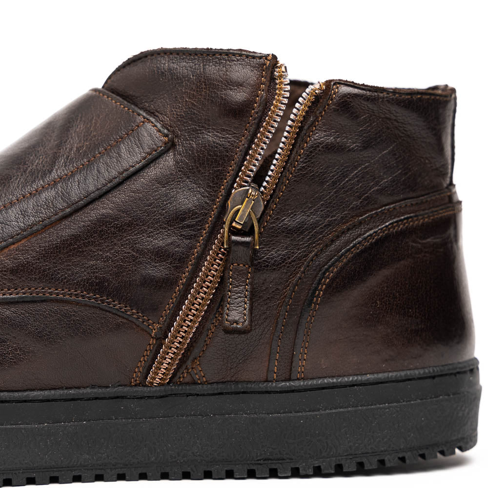 Calzoleria Toscana H884 Buffalo Double Monk Sneakers Dark Brown