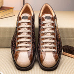 Harris Shoes 1913 Crocodile Print Calfskin Sneakers Brown