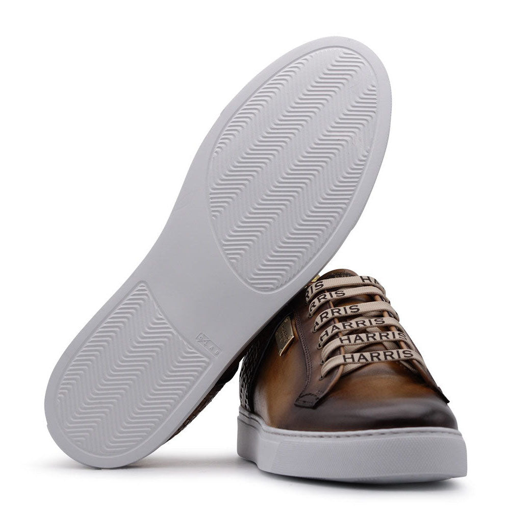 Harris Firenze 1913 Braided Leather Sneakers Brown