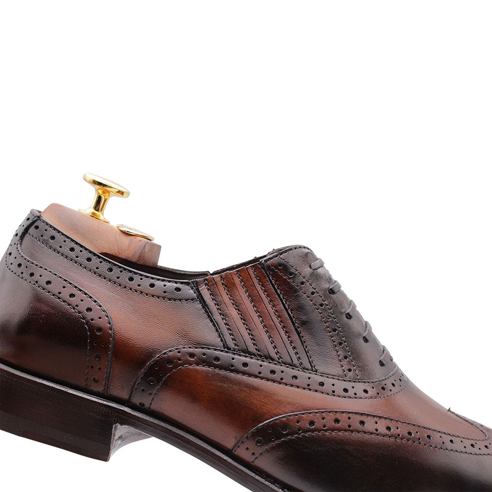 Harris Firenze 1913 Brogue Detailing Slip-On Oxford Brown