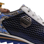 Harris Firenze 1913 Bubble Print Leather Sneakers Blue