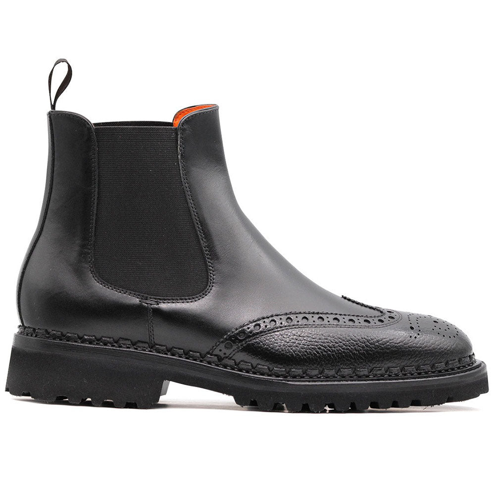 Harris Firenze 1913 Calfkin Wingtip Ankle Boots Black