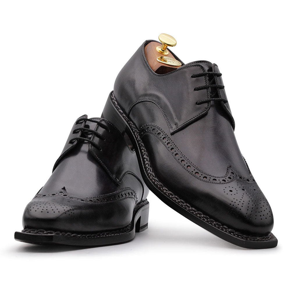 Harris Firenze 1913 Calfskin Brogue Derby Shoes Black