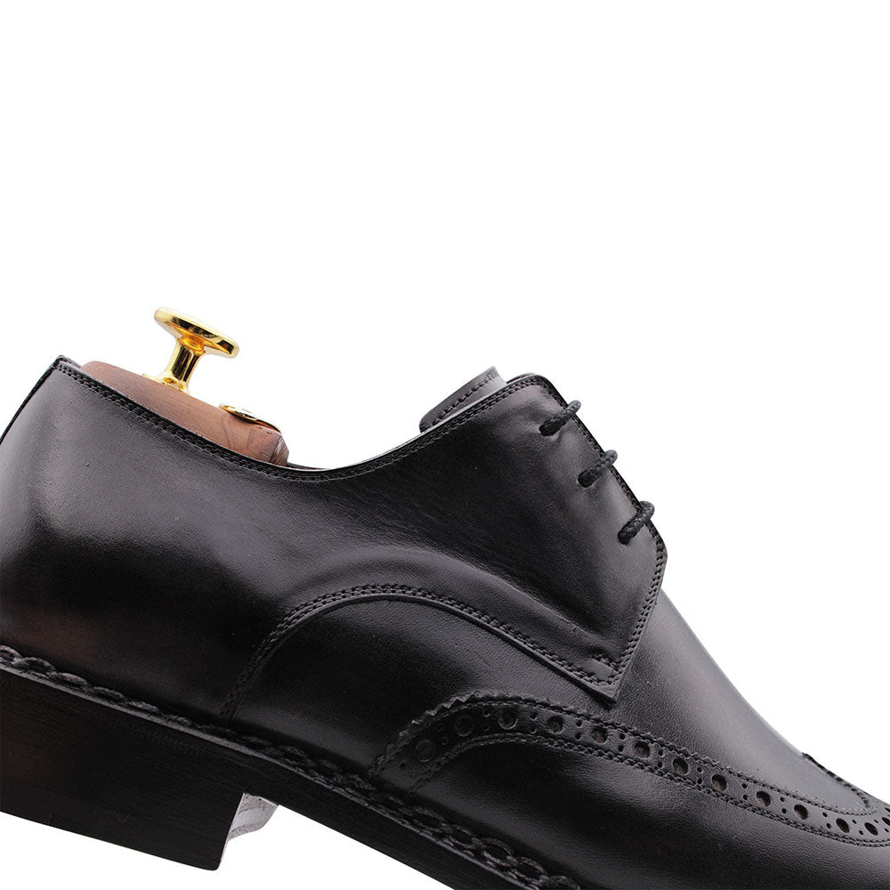 Harris Firenze 1913 Calfskin Brogue Derby Shoes Black