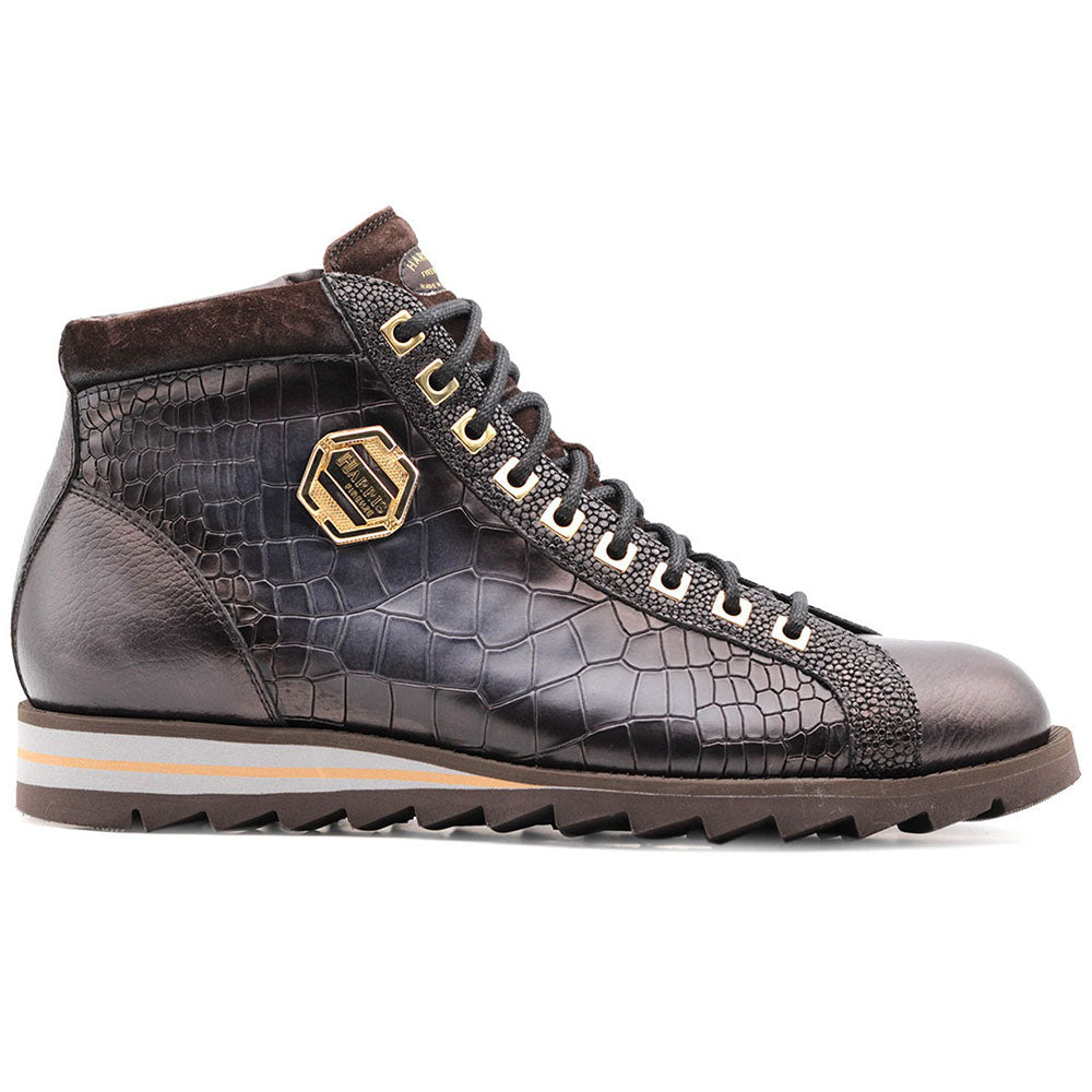 Harris Firenze 1913 Calfskin Leather Ankle Boots Grey