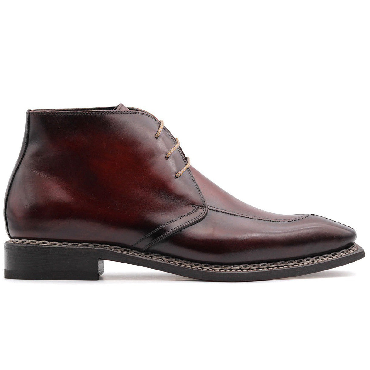 Harris Firenze 1913 Calfskin Leather Chelsea Boots Red