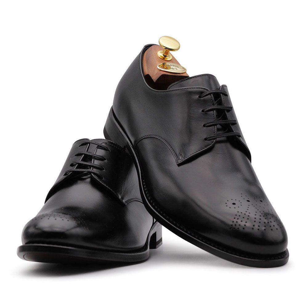 Harris Firenze 1913 Calfskin Leather Derby Shoes Black