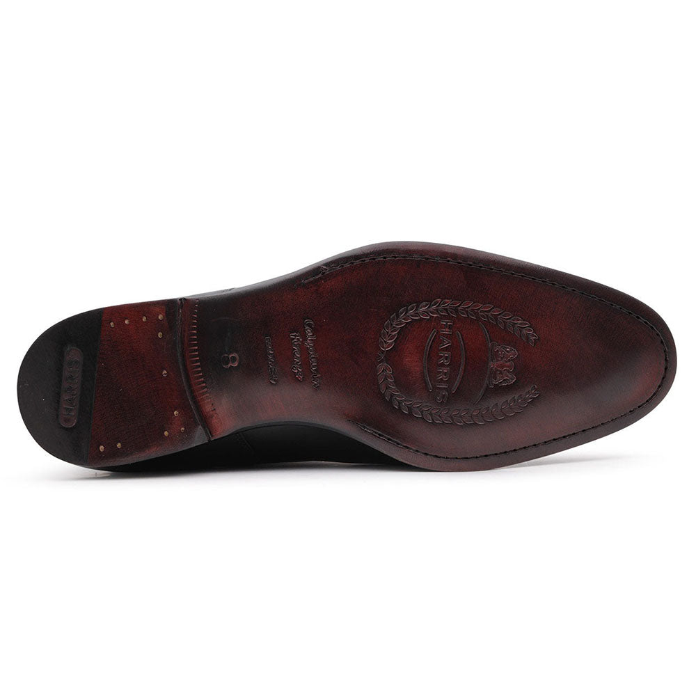 Harris Firenze 1913 Calfskin Leather Derby Shoes Black