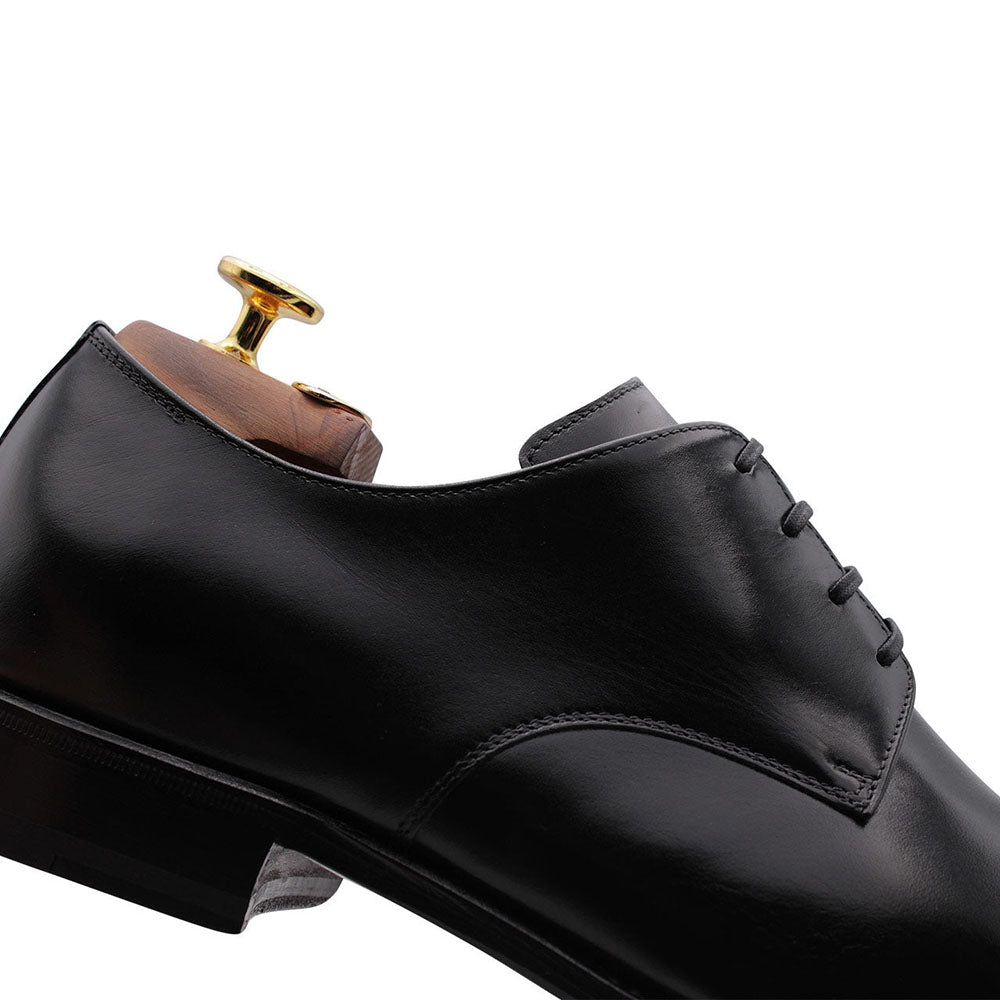 Harris Firenze 1913 Calfskin Leather Derby Shoes Black