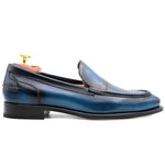 Harris Firenze 1913 Calfskin Leather Moccasin Shoes Blue