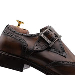 Harris Firenze 1913 Calfskin Leather Single Buckle Shoes Brown
