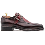 Harris Firenze 1913 Calfskin Leather Single Buckle Shoes Red