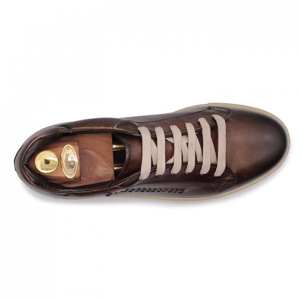 Harris Firenze 1913 Calfskin Leather Sneakers Brown