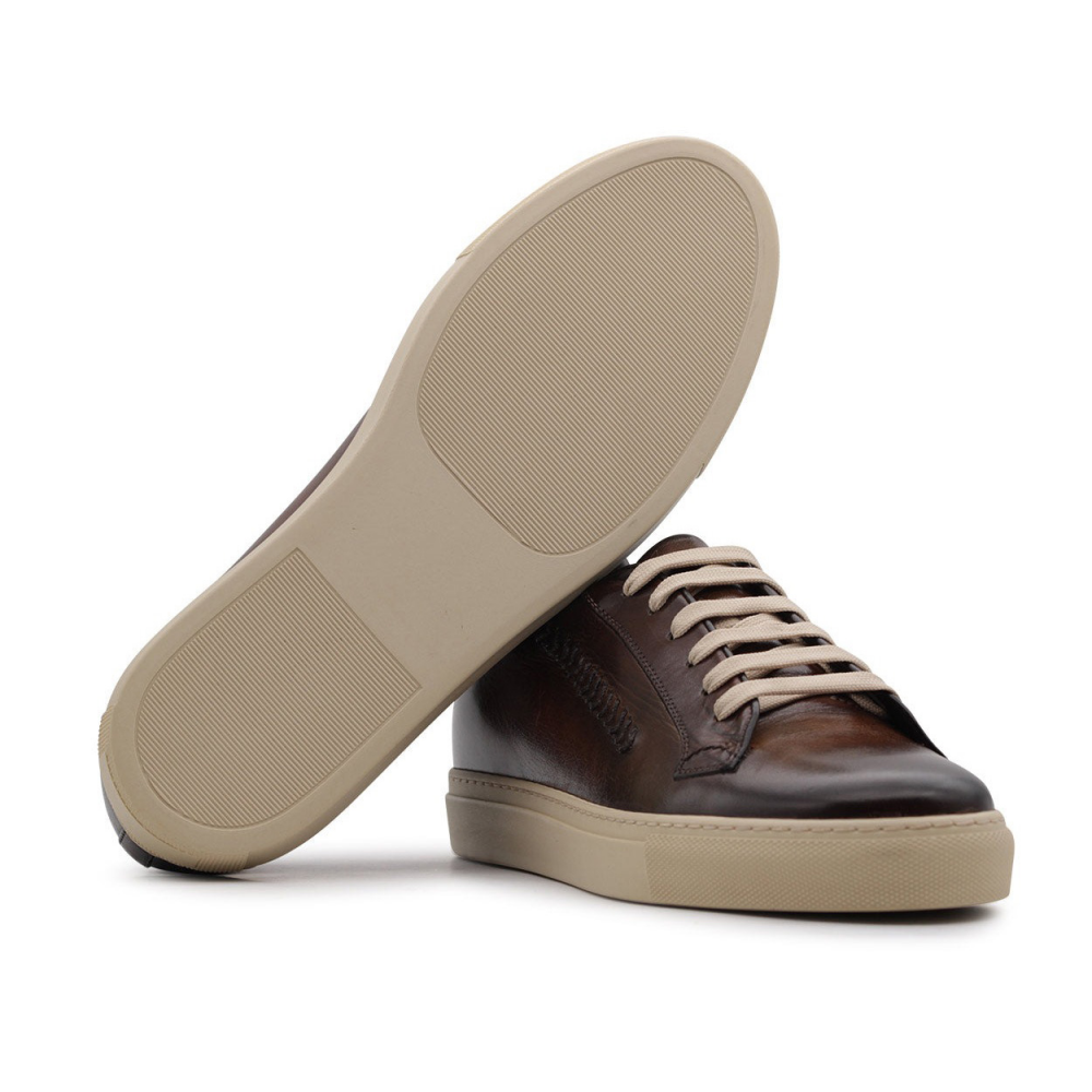 Harris Firenze 1913 Calfskin Leather Sneakers Brown