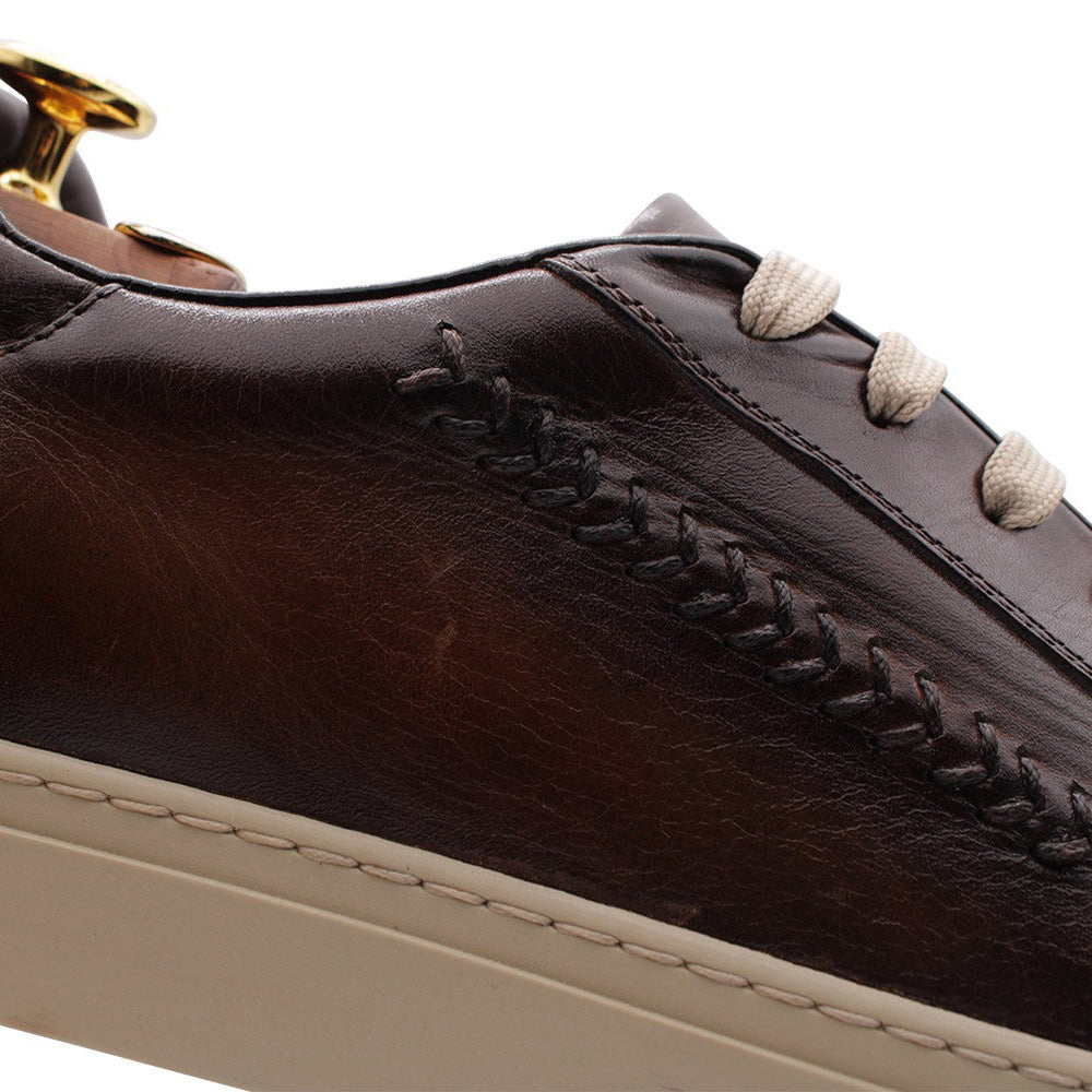 Harris Firenze 1913 Calfskin Leather Sneakers Brown