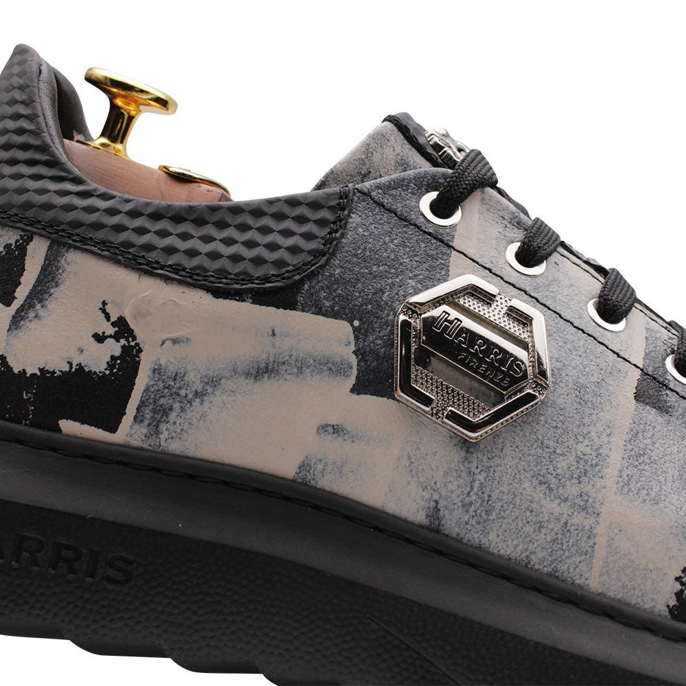 Harris Firenze 1913 CamouflagePrinted Leather Sneakers White
