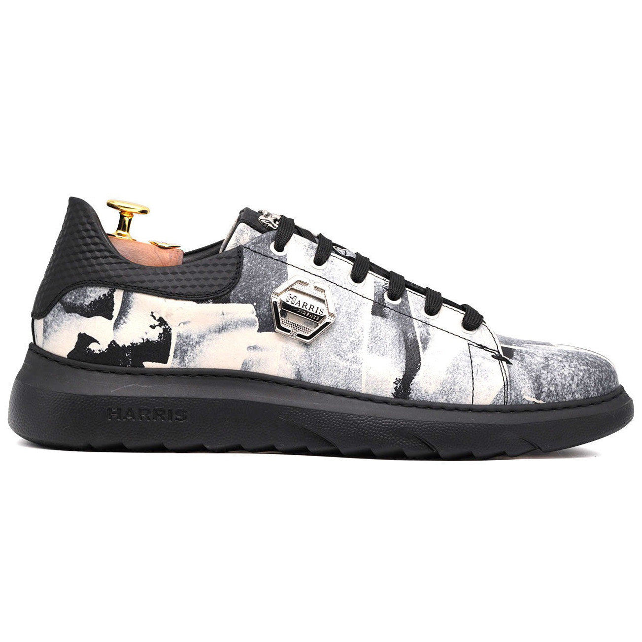 Harris Firenze 1913 CamouflagePrinted Leather Sneakers White