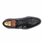 Harris Firenze 1913 Crocodile Double Buckle Shoes Black