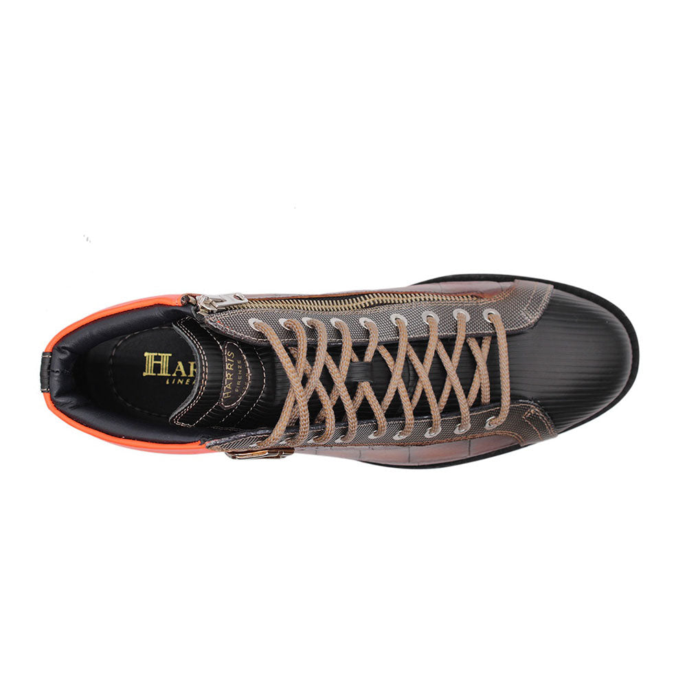 Harris Firenze 1913 Crocodile Print Boots Brown