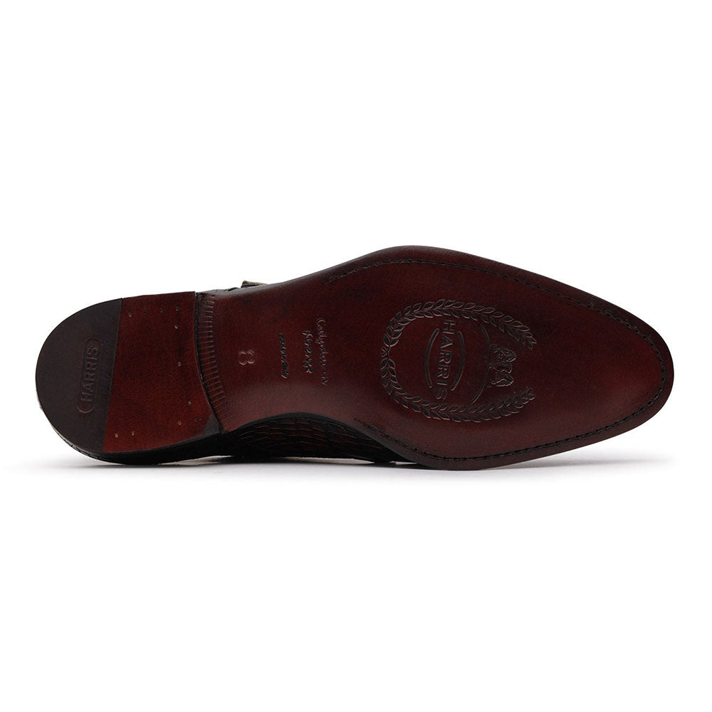 Harris Firenze 1913 Crocodile Print Buckle Shoes Brown
