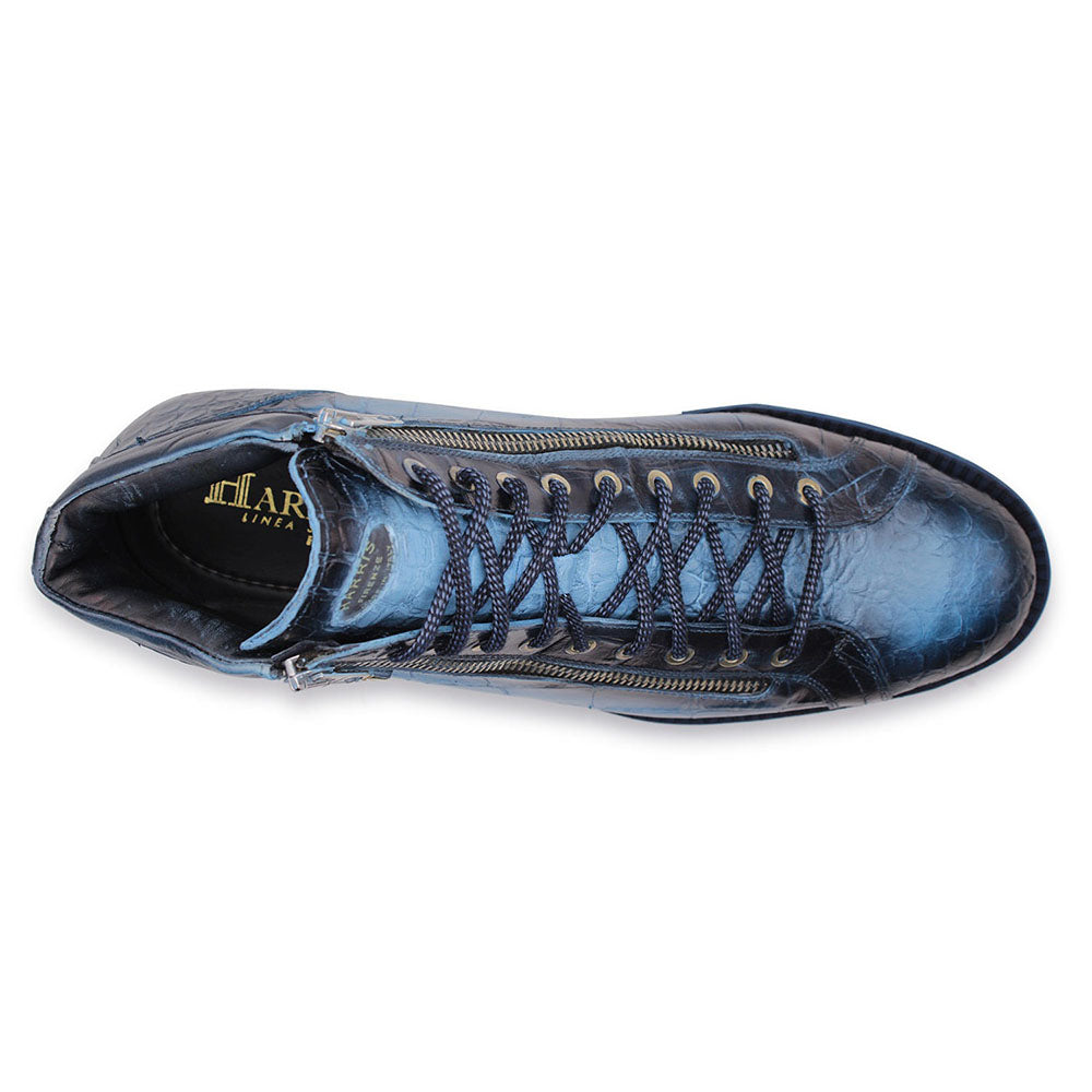 Harris Firenze 1913 Crocodile Print / Calfskin Boots Blue