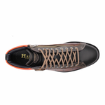 Harris Firenze 1913 Crocodile Print Calfskin Hi-Top Sneakers Brown