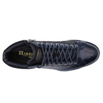 Harris Firenze 1913 Crocodile Print Calfskin Leather Ankle Boots Blue