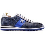 Harris Firenze 1913 Crocodile Print Calfskin Sneakers Blue