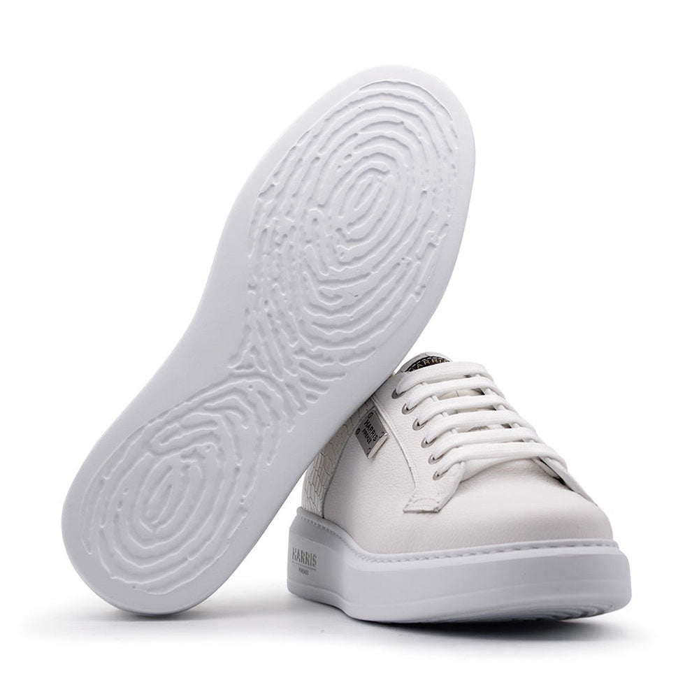 Harris Firenze 1913 Crocodile Print / Genuine Leather Sneakers White