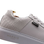 Harris Firenze 1913 Crocodile Print / Genuine Leather Sneakers White