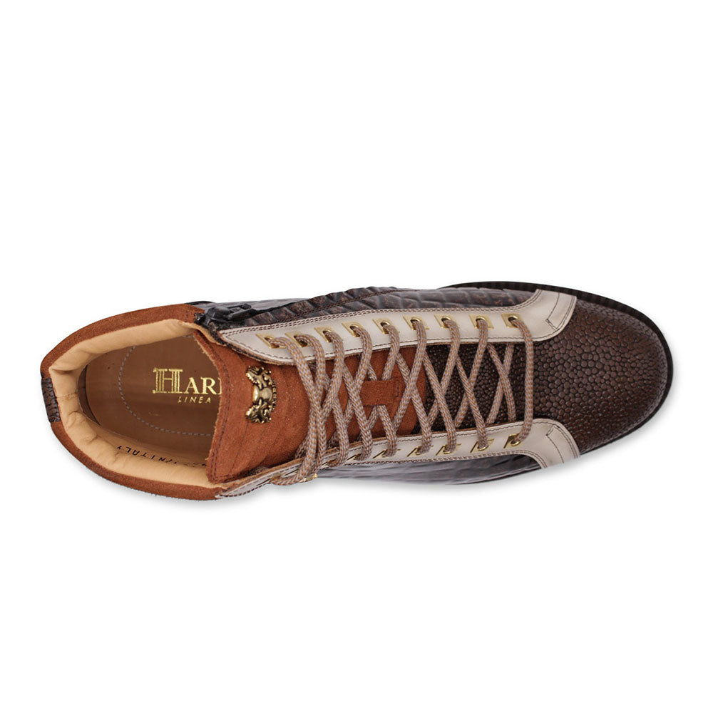 Harris Firenze 1913 Crocodile-print Leather Boots Brown
