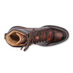 Harris Firenze 1913 Crocodile Print Leather Boots Brown