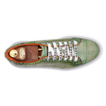 Harris Firenze 1913 Crocodile Print Leather Sneakers Green