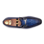 Harris Firenze 1913 Crocodile Print Moccasin Blue