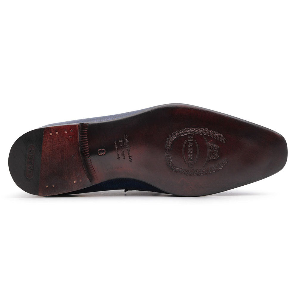 Harris Firenze 1913 Crocodile Print Moccasin Blue