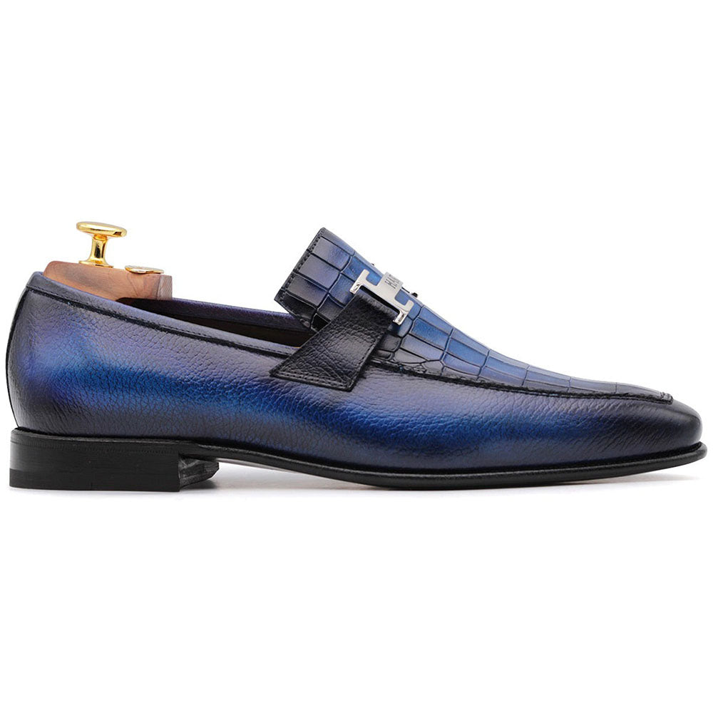 Harris Firenze 1913 Crocodile Print Moccasin Blue