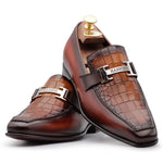 Harris Firenze 1913 Crocodile Print Moccasin Brown