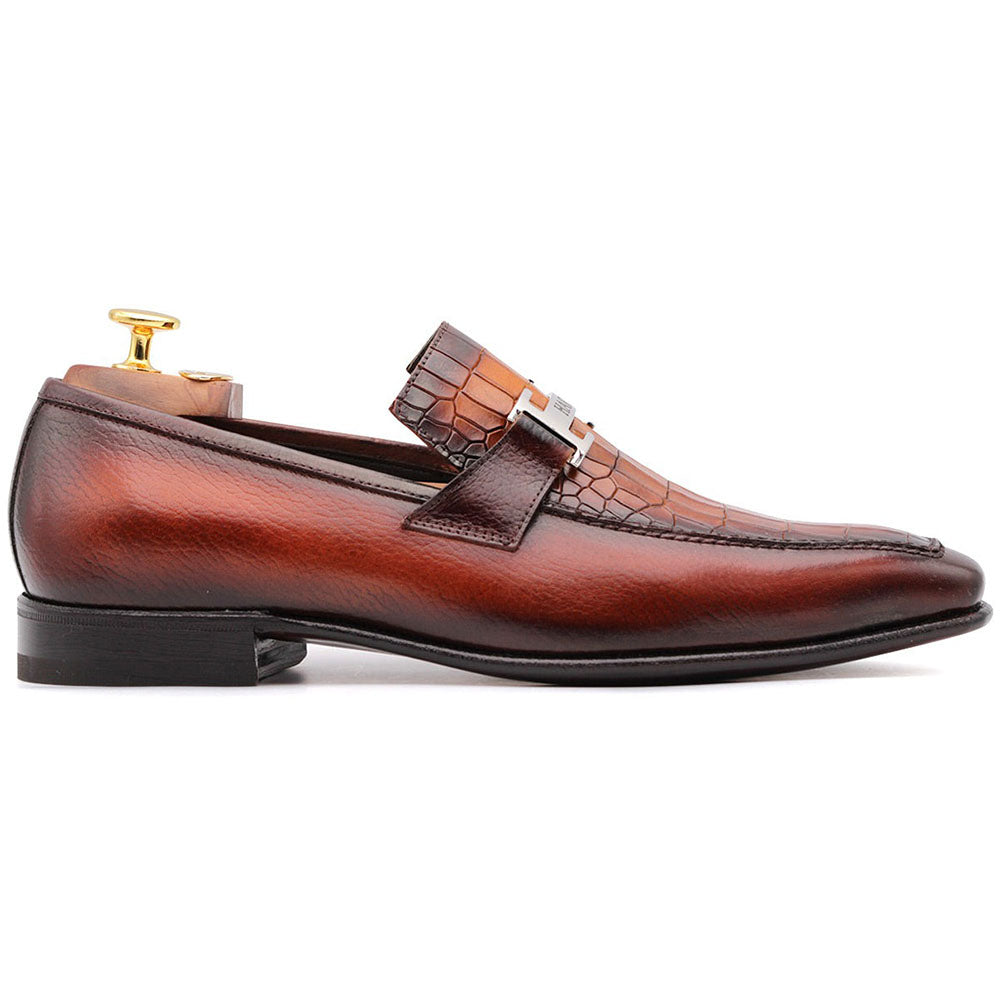 Harris Firenze 1913 Crocodile Print Moccasin Brown