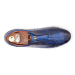 Harris Firenze 1913 Crocodile Print Sneakers Blue