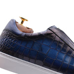 Harris Firenze 1913 Crocodile Print Sneakers Blue