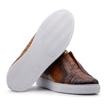 Harris Firenze 1913 Crocodile Print Sneakers Brown