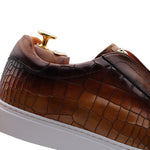Harris Firenze 1913 Crocodile Print Sneakers Brown