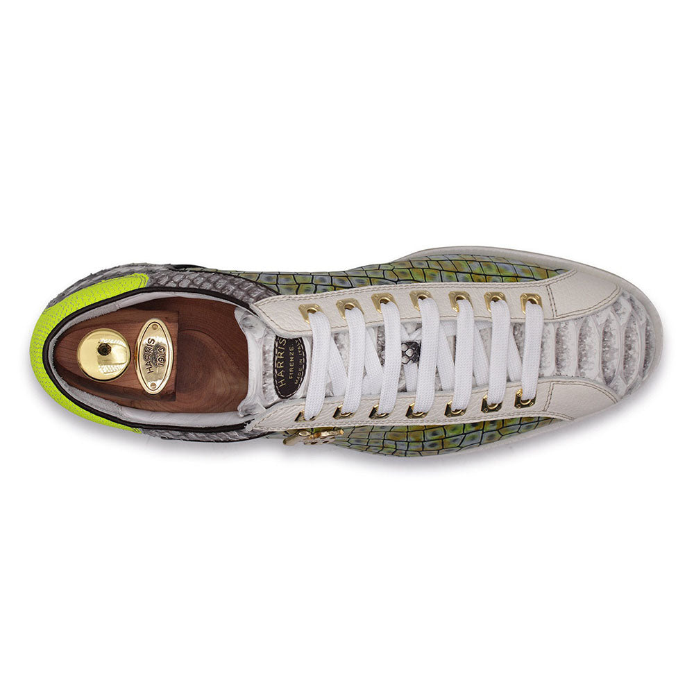 Harris Firenze 1913 Crocodile Print Sneakers Green