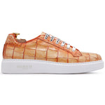 Harris Firenze 1913 Crocodile Print Sneakers Orange