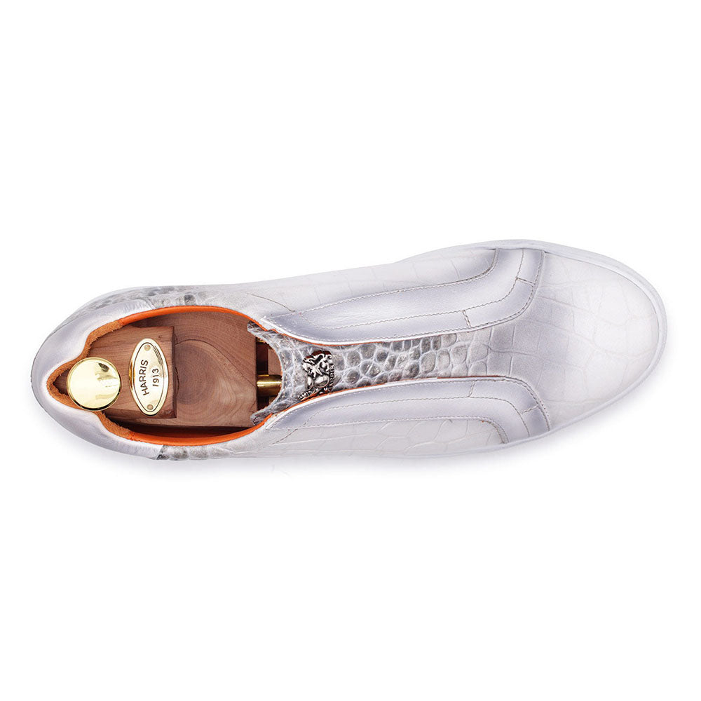 Harris Firenze 1913 Crocodile Print Sneakers White