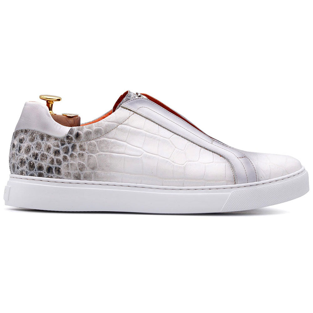 Harris Firenze 1913 Crocodile Print Sneakers White