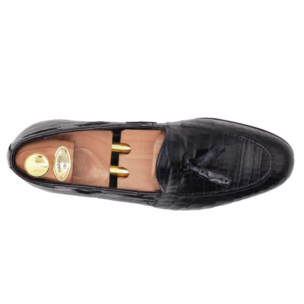Harris Firenze 1913 Crocodile Tassel Loafers Blue