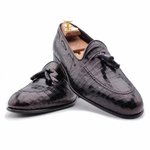 Harris Firenze 1913 Crocodile Tassel Loafers Blue